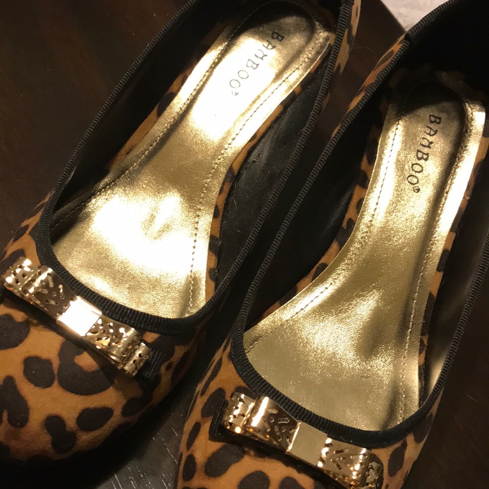 Leopard print wedges